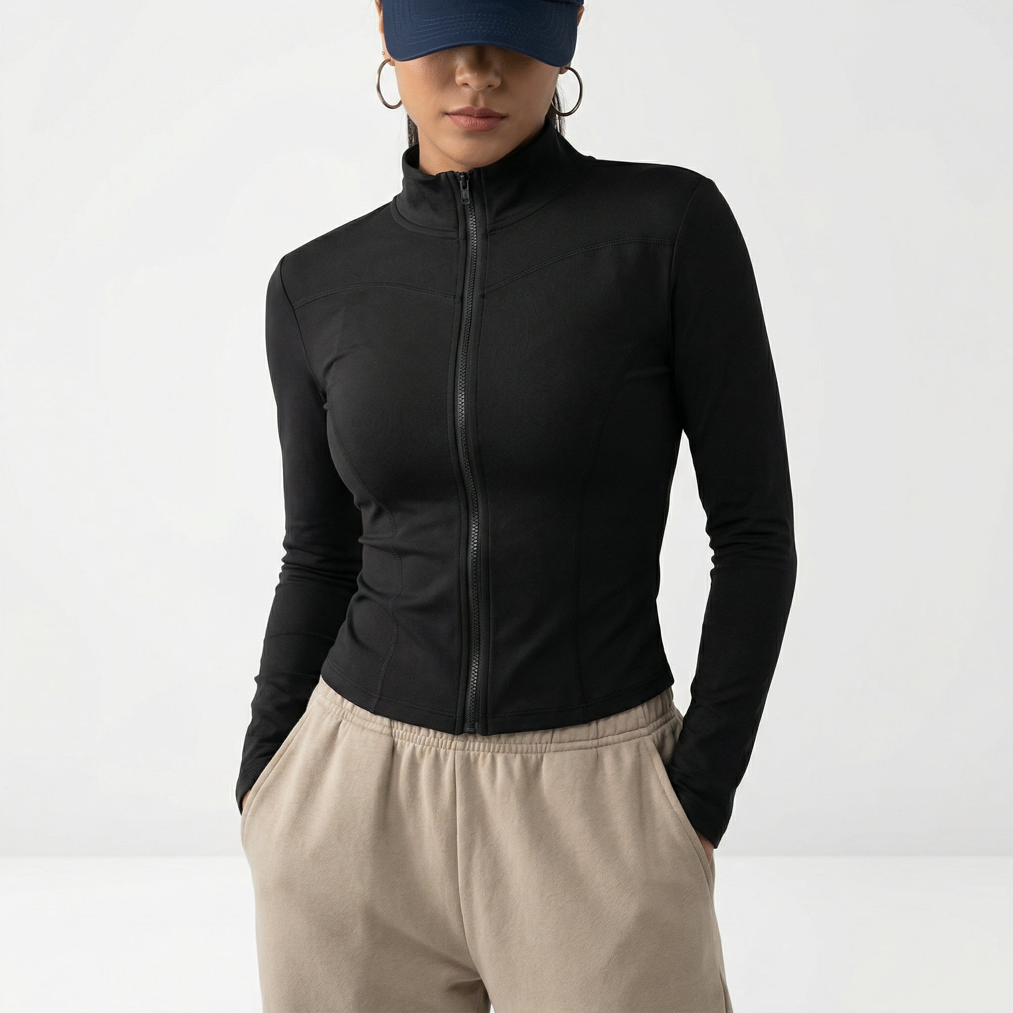 AYSOSE MotionEase™ SculptFit Zip Jacket – Women’s Quick-Dry Running & Pilates Layer